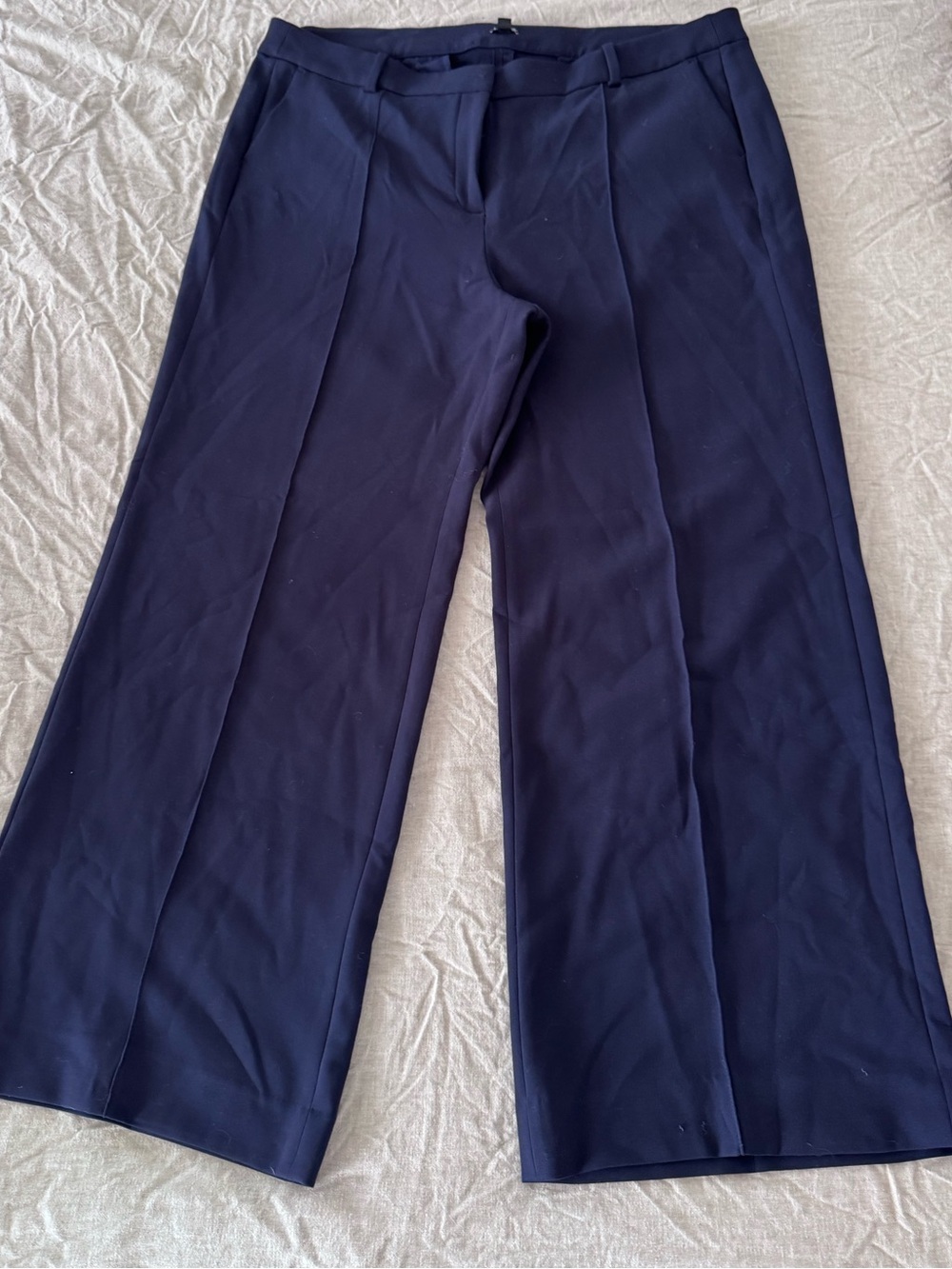 J. Crew Navy Wide-Leg Dress Pants